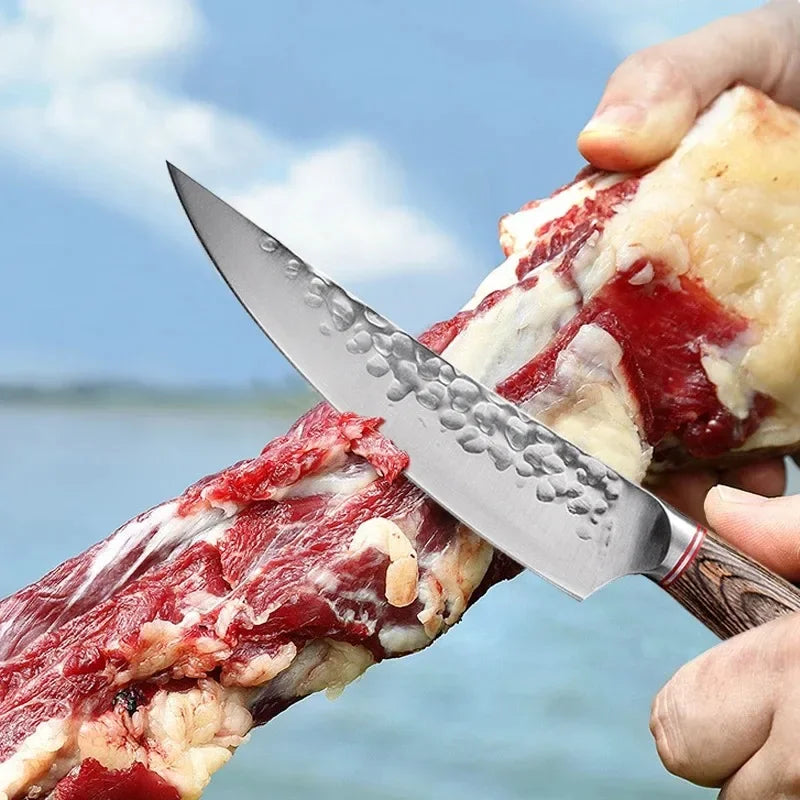 Cuchillo forjado con mango de madera – vista 3