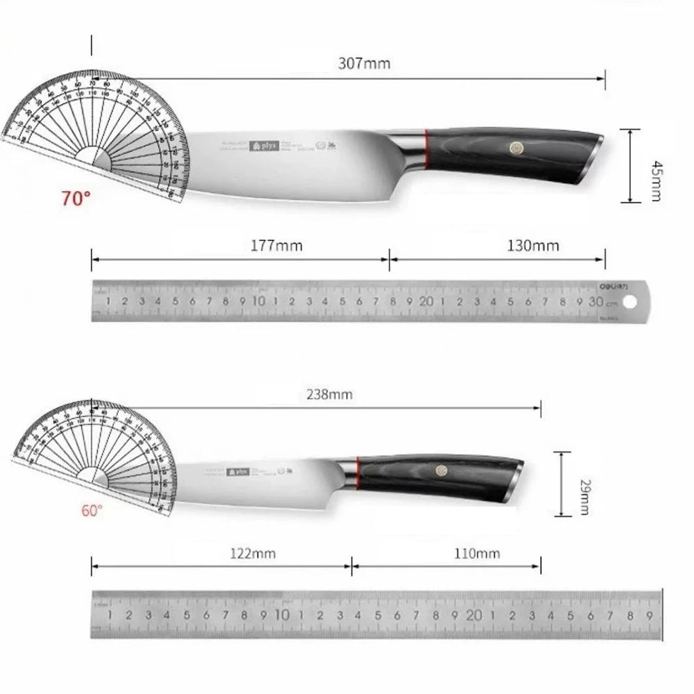 Cuchillo de cocina con mango de madera maciza – vista 2