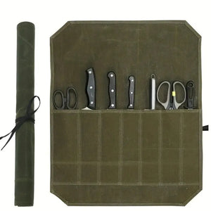 Funda de lona encerada para cuchillo de chef