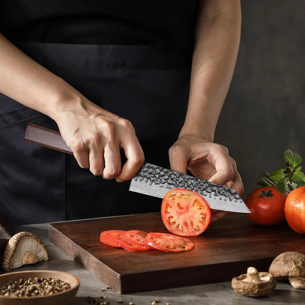 Cuchillo Bunka damasco 67 capas con mango de palisandro – vista 4