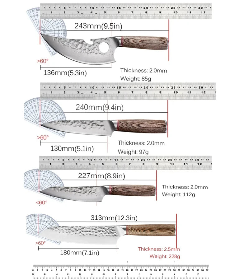 Cuchillo forjado con mango de madera – vista 6