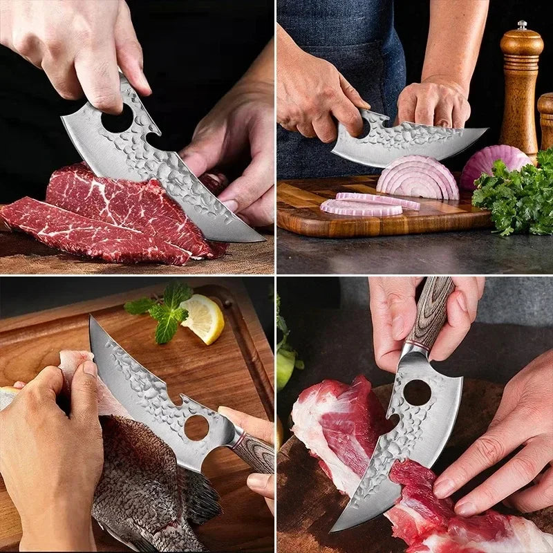 Cuchillo forjado con mango de madera – vista 5