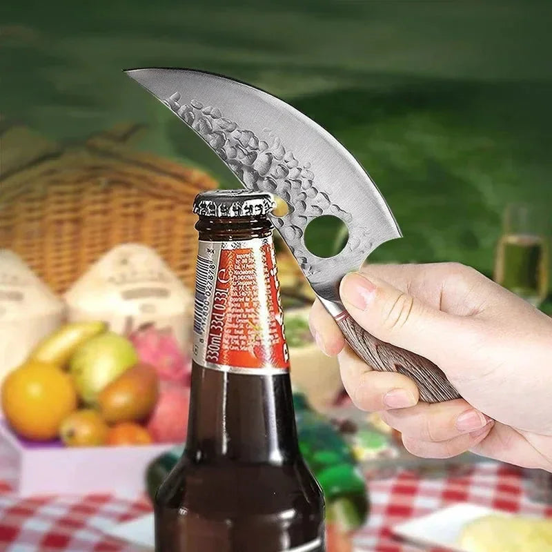 Cuchillo forjado con mango de madera – vista 2